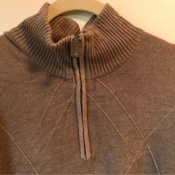 TRICOTS ST RAPHAEL Sweater Quarter Zip Pullover Knit Mockneck Cigar Brown NWT - Picture 3 of 11
